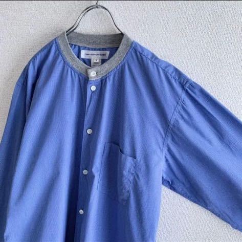 コムデギャルソン ノーカラーシャツ ブルー サイズMフランス製 《極美品》の画像3