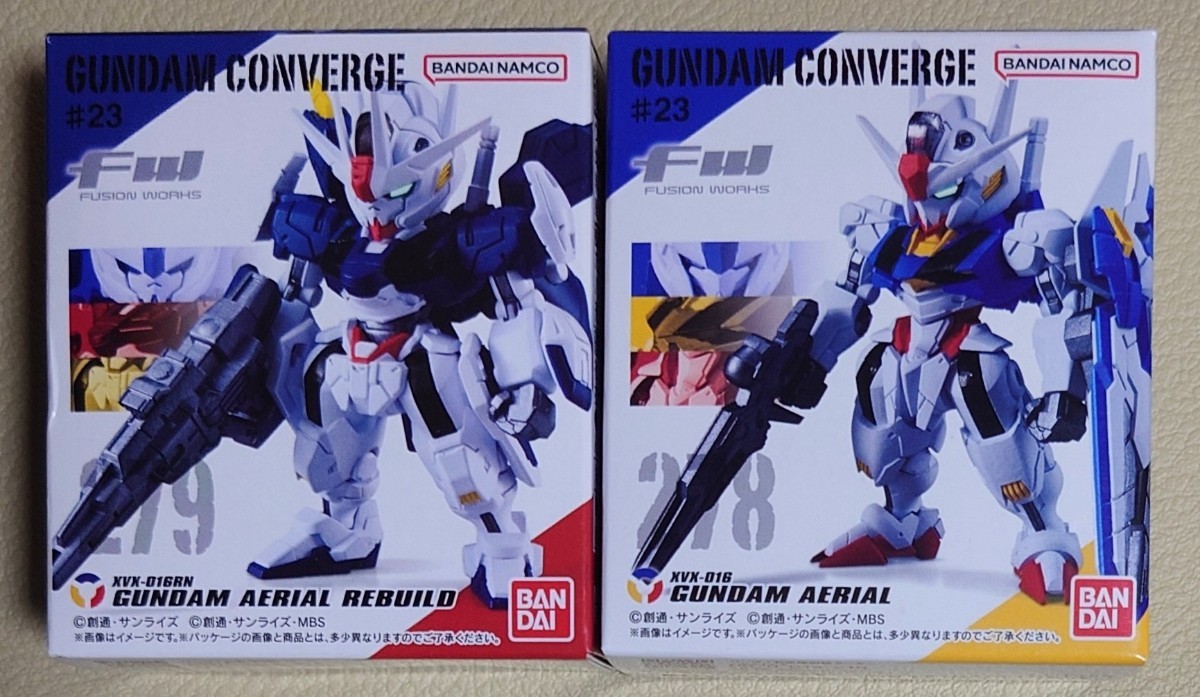 ☆FW GUNDAM CONVERGE ♯23 ガンダム・エアリアル & エアリアル(改修型) 2個セット 未開封 / コンバージ 機動戦士ガンダム 水星の魔女_画像1