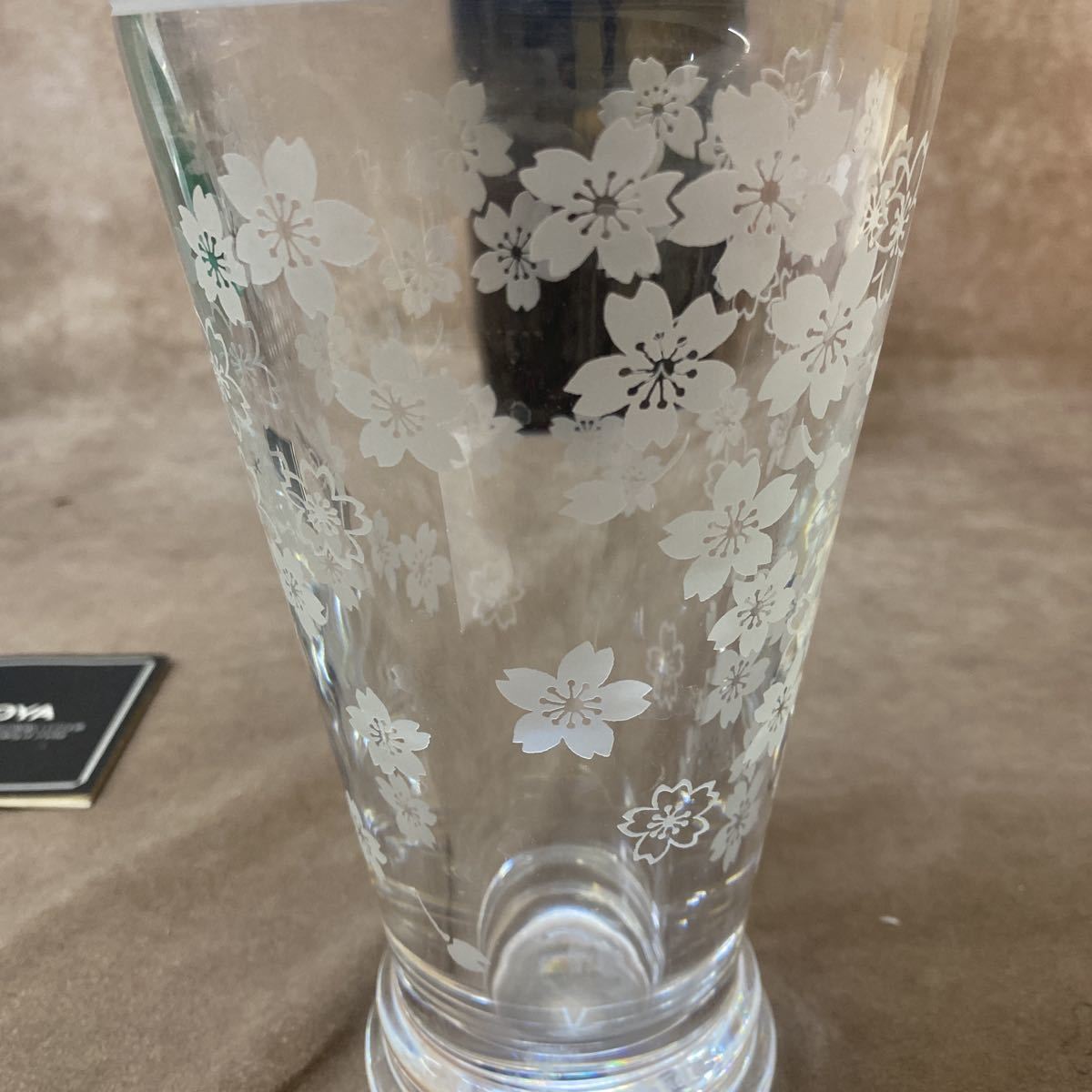 美品 HOYA 花瓶 桜 ガラス製 フラワーベース 花びん インテリア 高さ約25cm シンプル 重厚感 インテリア 飾りの画像10