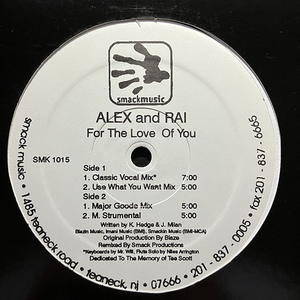 Alex And Rai / For The Love Of You [Smack SMK 1015] 初版 ②_画像1