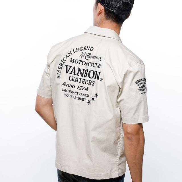 VANSON ストレッチコットン刺繍ワークシャツ サイズXLの画像4