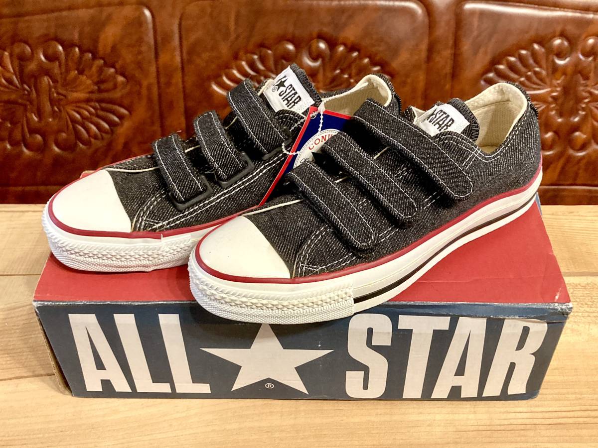 ★☆90s!USA!希少レア!コンバース ALL STAR V3 黒 デニム 4.5 23.5cm converse オールスター ベルクロ ブラック デッド ビンテージ 238☆★