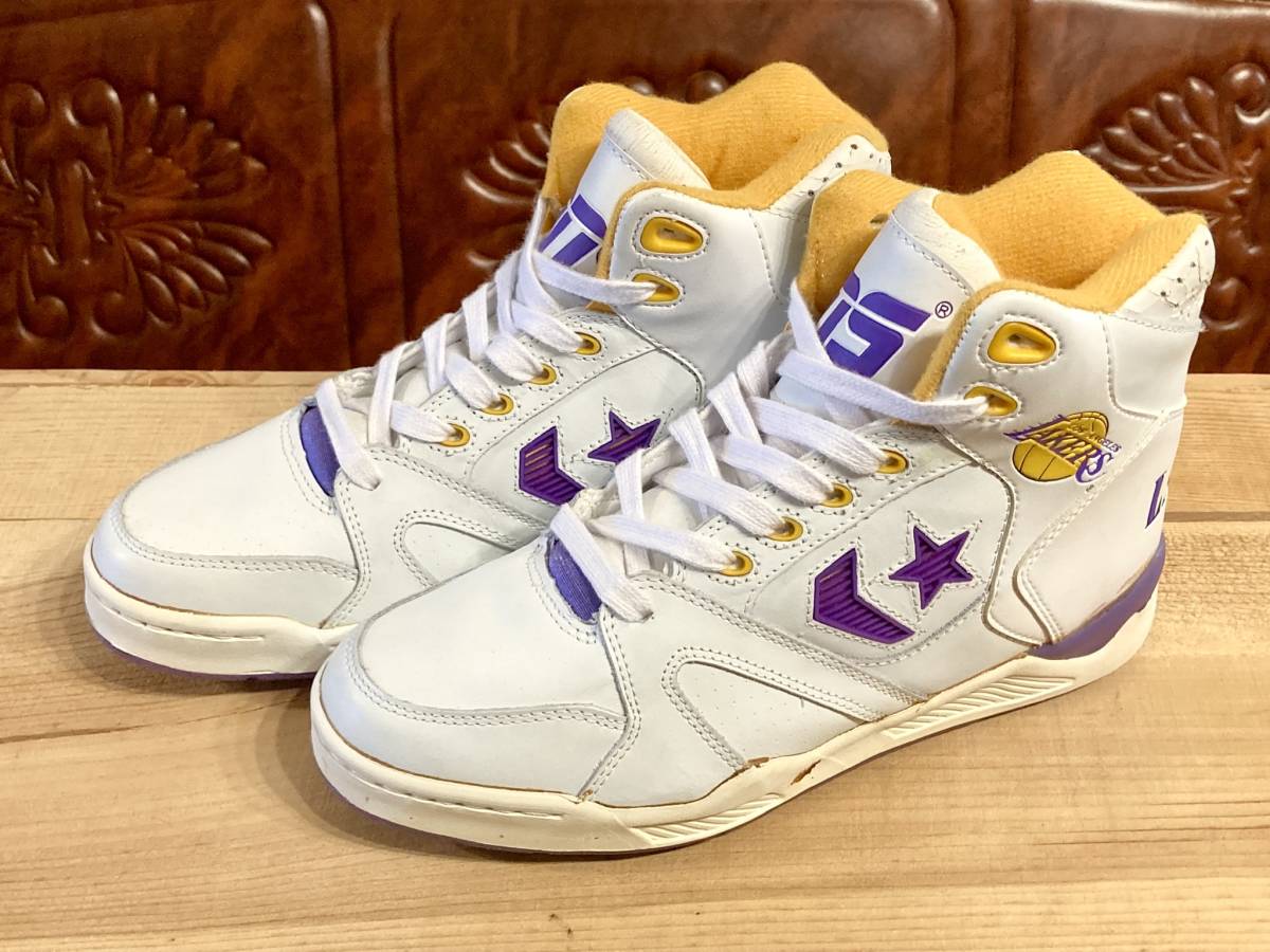 ★☆90s!希少レア!コンバース NBA STAR SERIES LAKERS 9 27cm converse レイカーズ バッシュバスケットボール デッド ビンテージ 238☆★