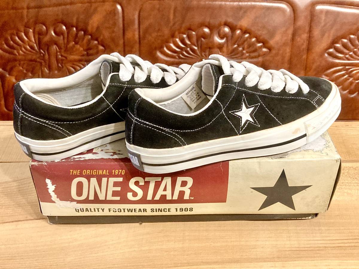 ★☆希少レア!converse ONE STAR SUEDE 黒/白 6.5 25cm コンバース ワンスター スエード ブラック/ホワイト デッド ビンテージ 239☆★_画像2