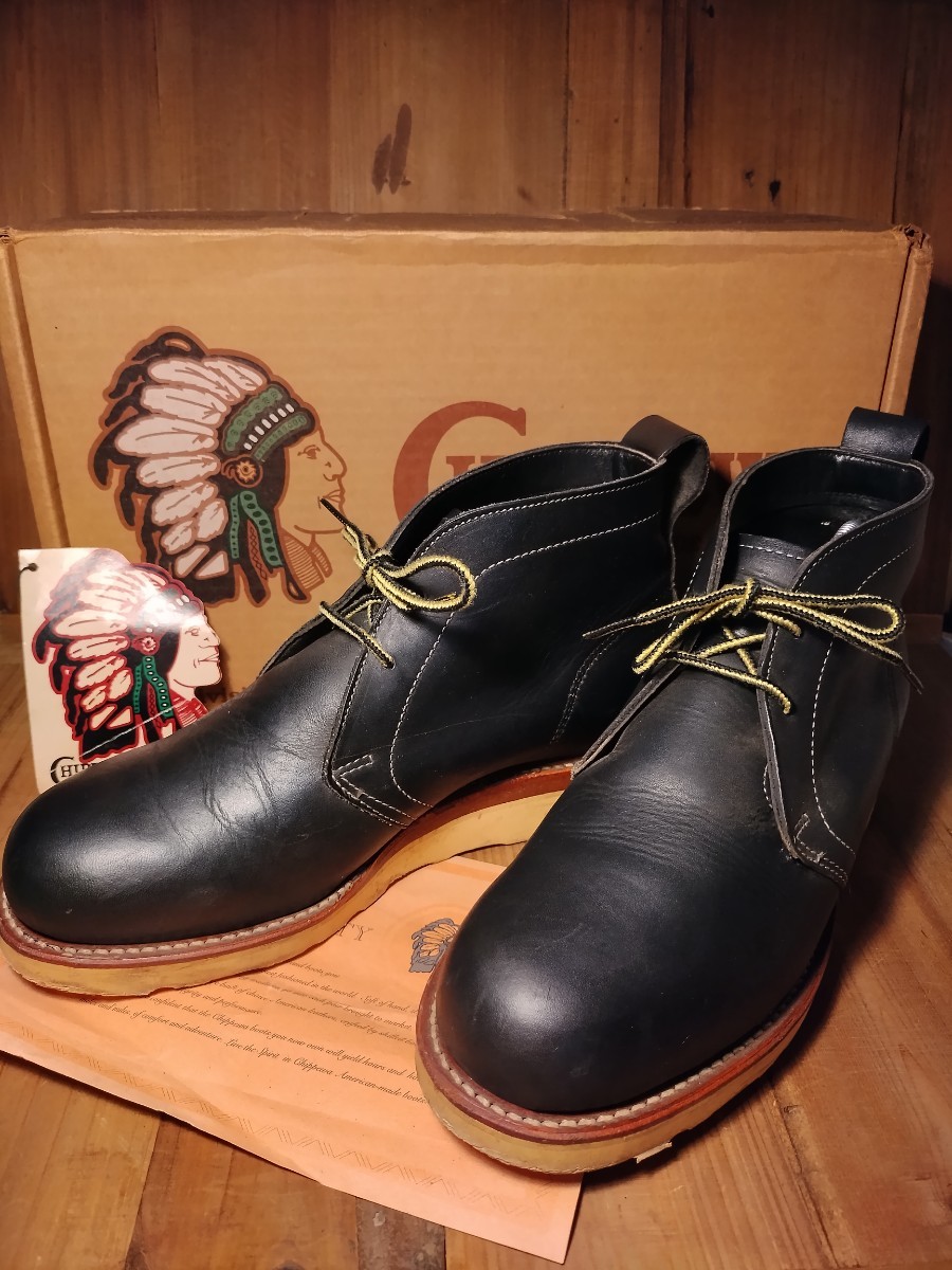 貴重 入手困難 米国製 箱付 黒タグ チペワ CHIPPEWA チャッカブーツ US6 E アメカジ バイカー ロカビリー ロックンロール アウトドア PUNK_画像1