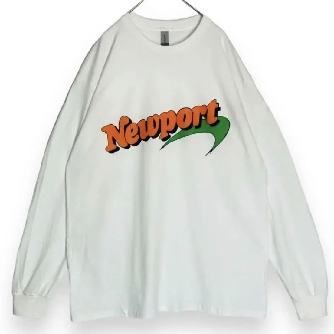 newport ニューポート ロンTシャツ 大判 古着卸 アート 90s 映画