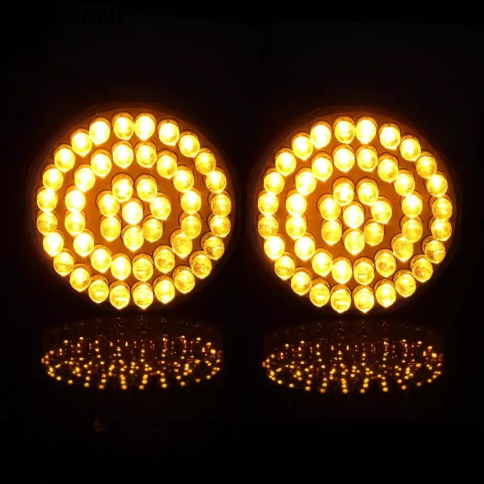 高級高輝度 ハーレー 用 48 LED ウインカー カバー ブラック スモーク_画像3