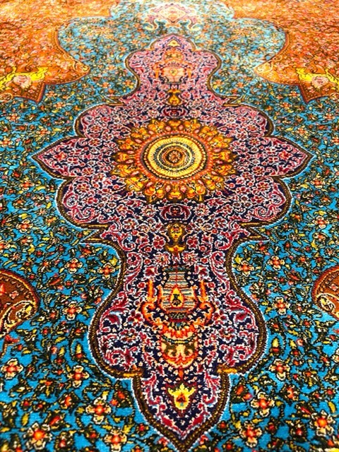 ペルシャ絨毯・最高級ハンド&マシン織り・ 世界最高密度150万ノット ・豪奢なクムデザイン 120cm×80cm ch30_画像3