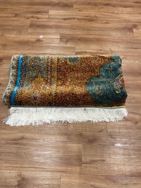 ペルシャ絨毯・最高級ハンド&マシン織り・ 世界最高密度150万ノット ・豪奢なクムデザイン 220cm×150cm lv24_画像9