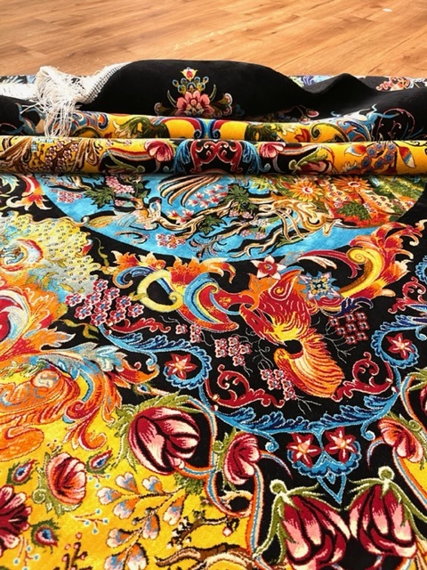 ペルシャ絨毯・最高級ハンド&マシン織り・ 世界最高密度150万ノット ・豪奢なクムデザイン 200cm×200cm c23の画像7