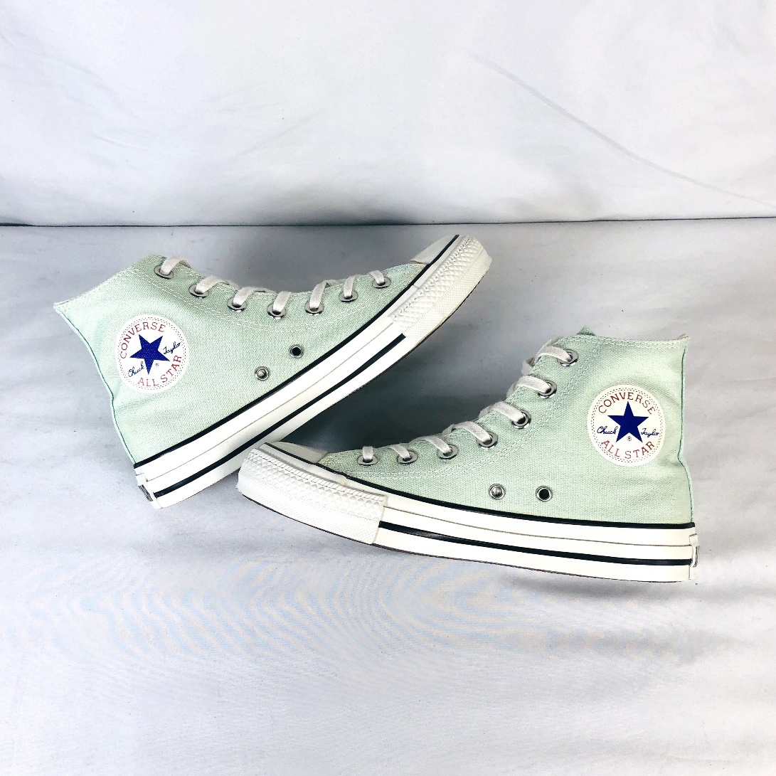 ★CONVERSE★24.5㎝ ハイカットスニーカー コンバース オールスター レディース パステルカラー ライトグリーン 7ホールシューズ S519