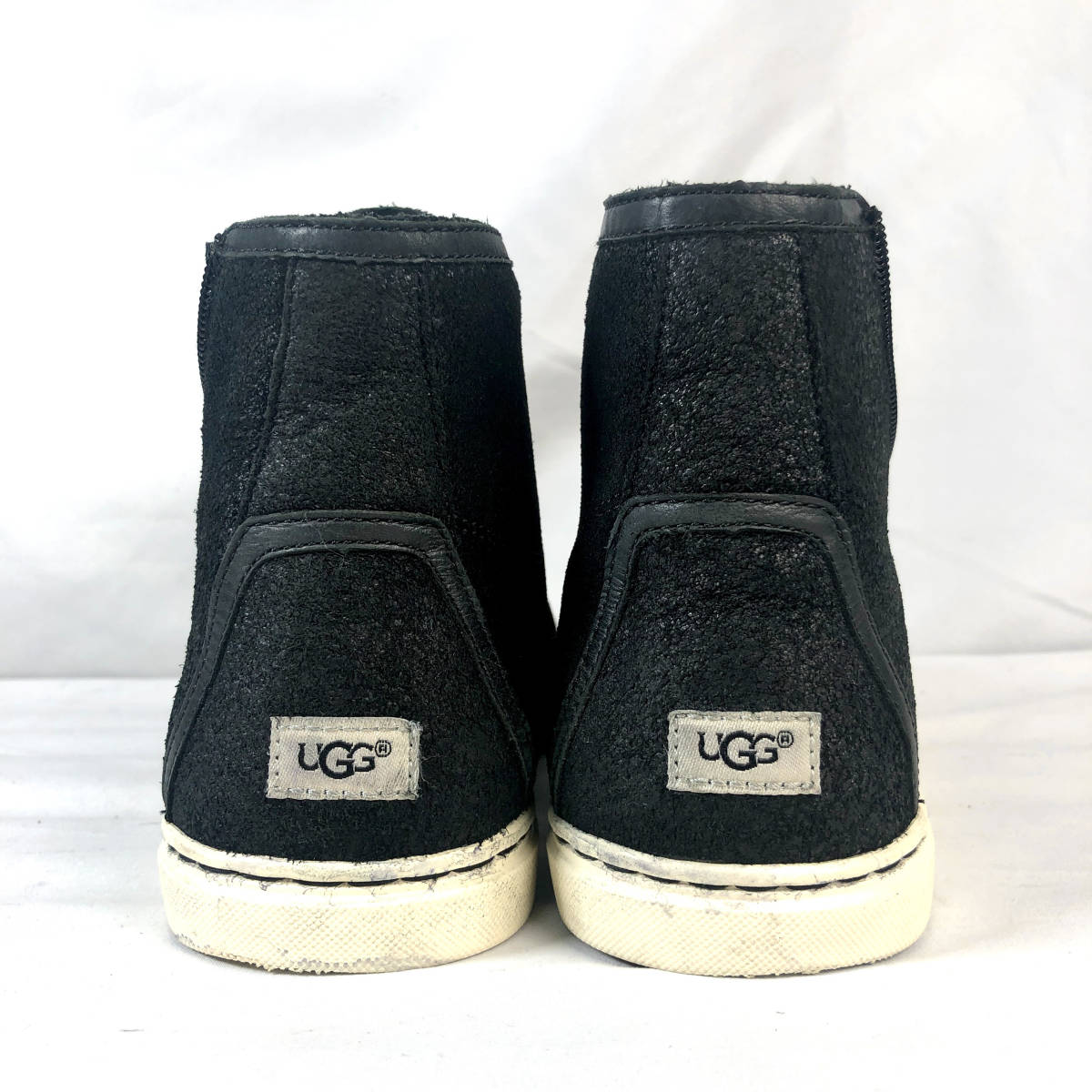 ★UGG★25.0㎝ ハイカットスニーカー アグ BLANEY CRYSTALS レディース 黒色 ブラック サイドジップ ビジュー 7ホールシューズ S518_画像5