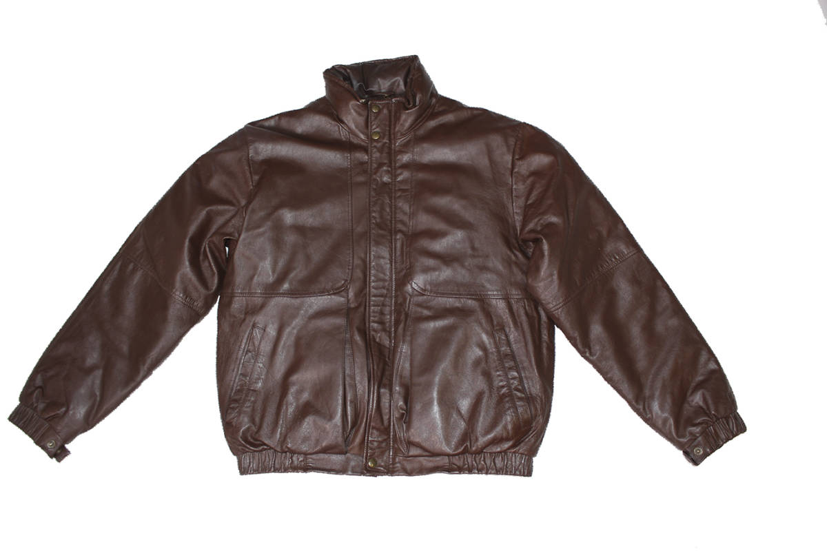 品揃え豊富で JACKET DOWN LEATHER BAUER EDDIE VINTAGE SIZE レザー