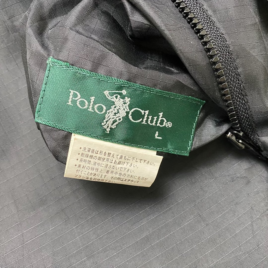 POLO CLUB ポロクラブ フリース ジャケット ブラック 古着 メンズ L クリーニング済み_画像6