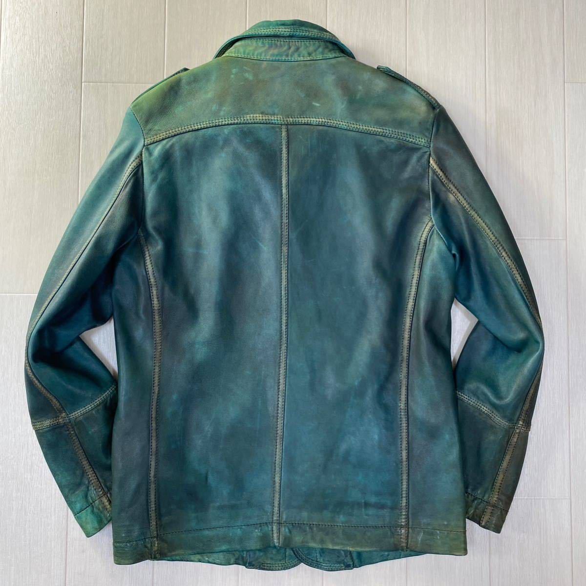 お気に入りの 美品◎ 羊革(ラム) ブルゾン レザーシャツジャケット