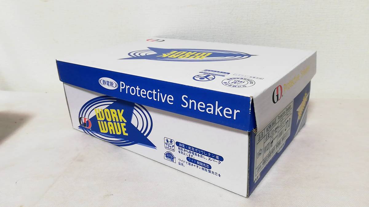 未使用保管品　安全靴　W1020　JSAA　A種認定普通作業用　静電機能　樹脂先芯入り　27.0cm　WORK WAVE Protective Sneaker_画像2