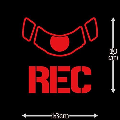 ドライブレコーダー ドラレコ 録画中 あおり抑制 撮影中 REC 防犯 カッティング ステッカー 赤い彗星専用 レッド赤_画像2