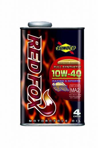 送料無料！　SUNOCO　REDFOX　スノコ　レッドフォックス　10W-40　全合成　Full Synthetic(エステルベース）　1L缶x10　二輪エンジンオイル_画像1