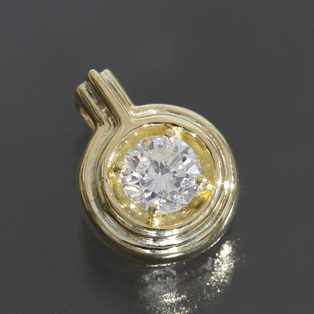 海外限定】 ダイアモンド0.34ct ペンダントトップ 750 K18 イエロー