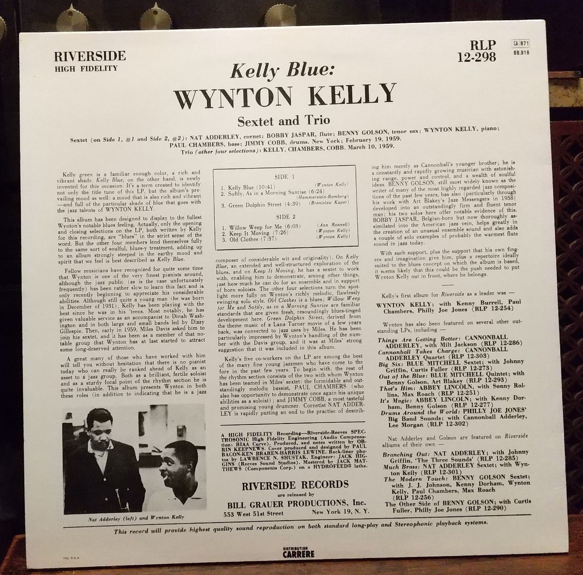 【LP・仏プレス・無傷美盤】Wynton Kelly　Kelly Blue / ウイントン・ケリー　ケリー ブルー _画像4