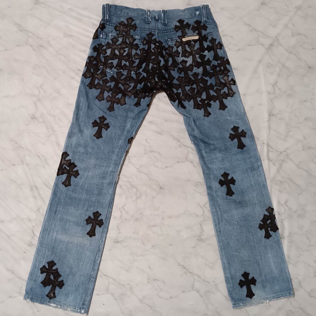 クロムハーツ クロスボタンデニム(W30/80cm)クロスパッチ クロムハーツ クロスボタンデニム(W30/80cm)クロスパッチ