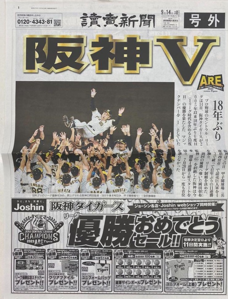激レア 1セット限定 2023阪神タイガース 優勝 デイリー 激レア 1セット限定 2023阪神タイガース 優勝 デイリー