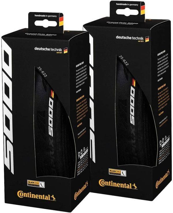 Continental コンチネンタル グランプリ 5000 自転車 タイヤ GRAND PRIX 5000 2本セット 700ｘ25C ブラック 黒