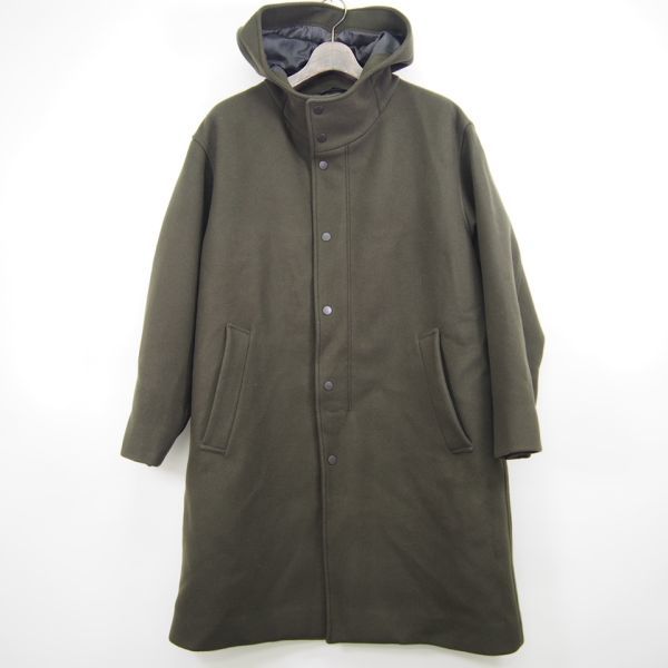 ユナイテッドアローズ UNITED ARROWS GREEN LABEL RELAXING FAbRICA カシミヤ混 ウールフードコート(S)オリーブ/3225-179-3046_画像1