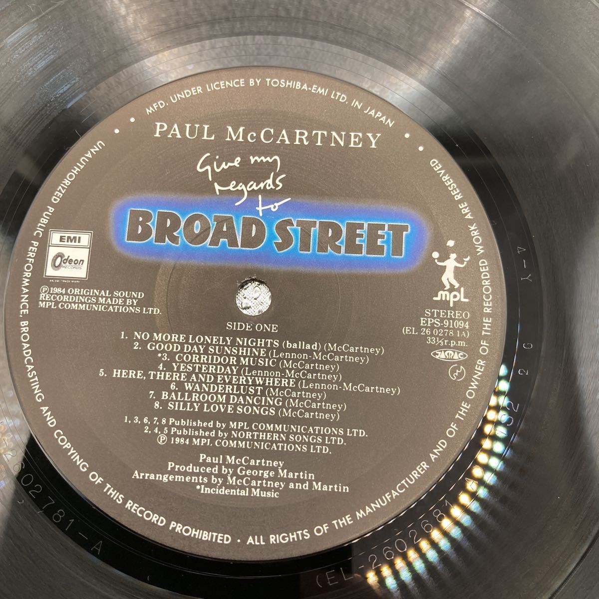 美品 LP ポール・マッカートニー Paul McCartney ヤァ！ブロード・ストリート Give My Regards To Broad Street ESP-91094 ライナーなし_画像5