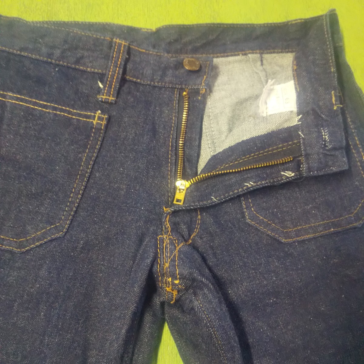 70s 国産 ヴィンテージ ベルボトム デニム フリンジ 極美品 ビンテージ デッドストック 昭和レトロ ラッパ jeans ヒッピー アングラ