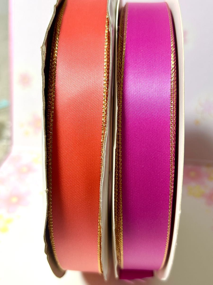 22mm 高品質 両面サテンリボン ゴールドエッジ 25m|Yahoo!フリマ(旧
