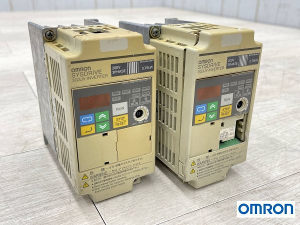 OMRON SYSDRIVE 簡易小型インバーター 3G3JV-A2007 0.75kW 3相 200V 2個 まとめて 電材 配電用品 速度調節 オムロン 即日配送 2_画像1