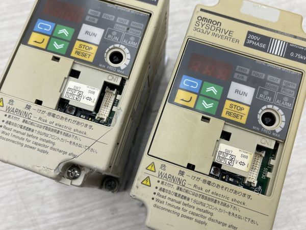 OMRON SYSDRIVE 簡易小型インバーター 3G3JV-A2007 0.75kW 3相 200V 2個 まとめて 電材 配電用品 速度調節 オムロン 即日配送 2_画像10