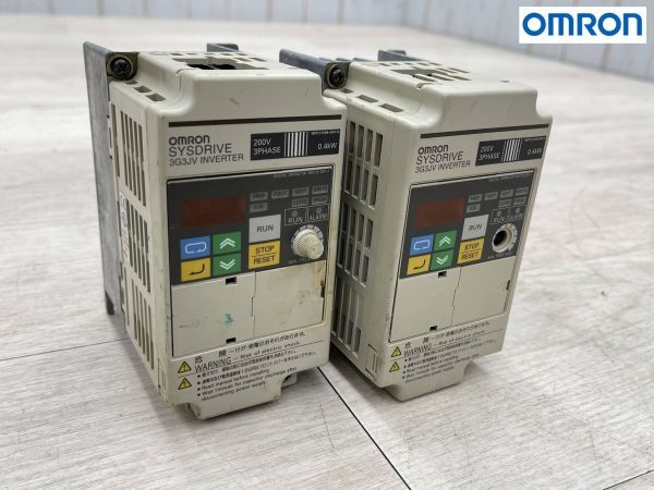 OMRON SYSDRIVE 簡易小型インバーター 3G3JV-A2004 0.4kW 3相 200V 2個 まとめて 電材 配電用品 速度調節 オムロン 即日配送 6_画像1
