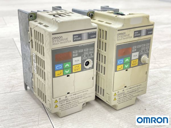 OMRON SYSDRIVE 簡易小型インバーター 3G3JV-A2004 0.4kW 3相 200V 2個 まとめて 電材 配電用品 速度調節 オムロン 即日配送 5_画像1