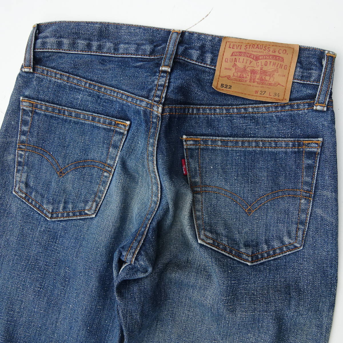 送料込み　Levi's　デニムパンツ 522-03 W27 日本製 廃盤 リーバイス ジーンズ ボタンフライ スーパーローライズ ジーパン Gパン_画像5