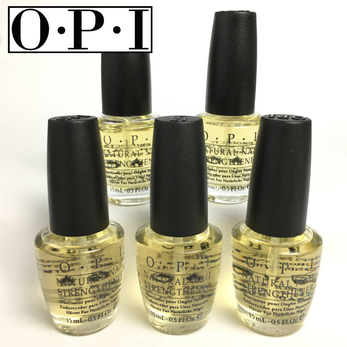 FI23/66　未使用 OPI ナチュラル ネイル ストレンスナー 15ml 5本 まとめて セット 爪 強化 保護 ベースコート マニキュア NT N60 ③◆_画像1