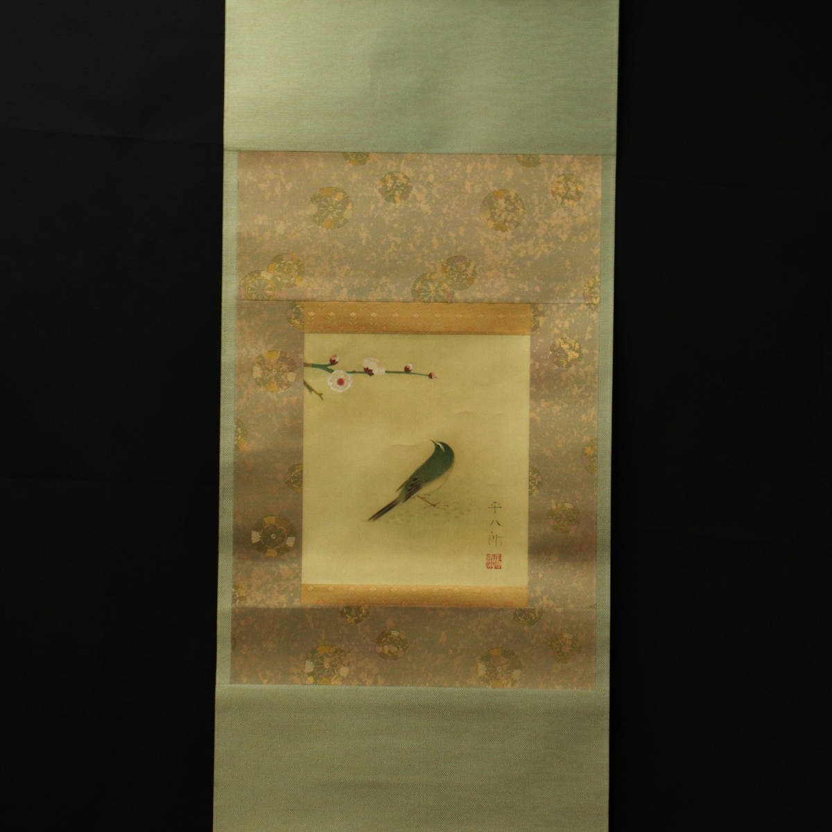 【真作】■ 福田平八郎 ■　絹本 肉筆日本画 “鶯”　＜230512009＞_画像1