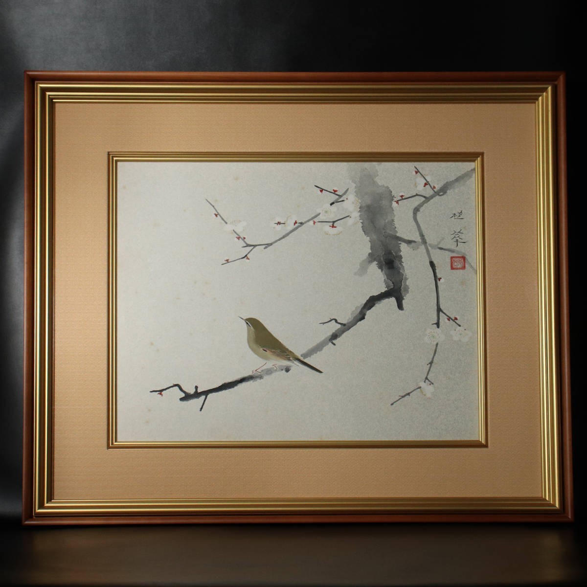 【真作】■ 金島桂華 ■ 「鶯」日本画/真作保証 230807008_画像1