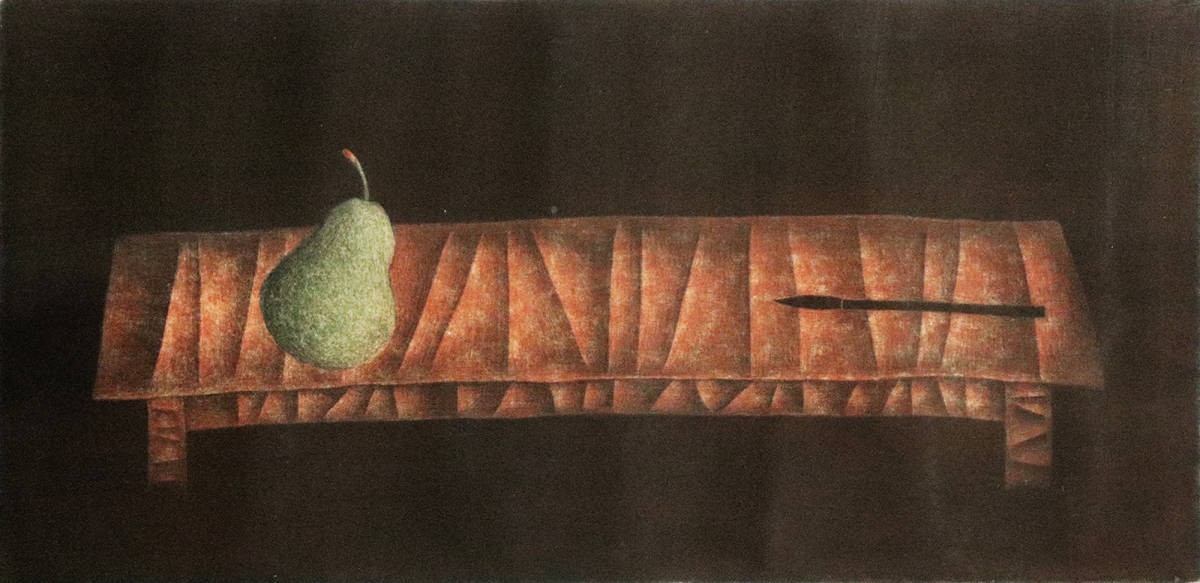 □ 横井巴 □ 「pear and brush」メゾチンテ/A.P 直筆サイン 220115026-