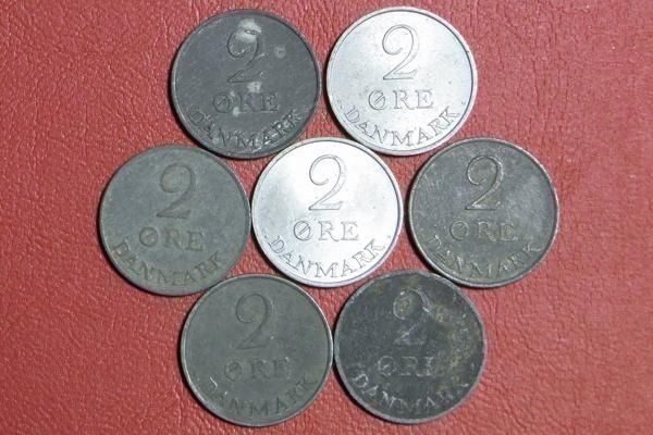 デンマーク　2オーレ　7枚セット　21mm　コイン 硬貨_画像2