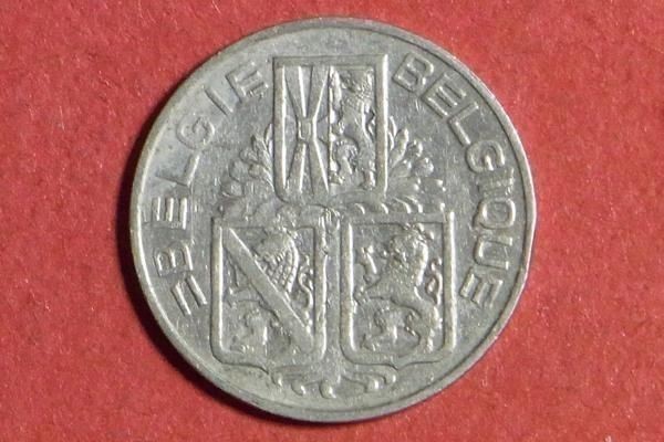 ベルギー　1フラン　1939年　21mm　B　コイン 硬貨_画像2