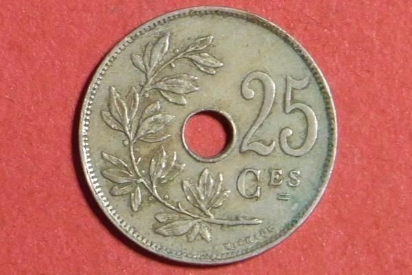 ベルギー　25サンチーム　1927年　26mm　コイン 硬貨_画像2