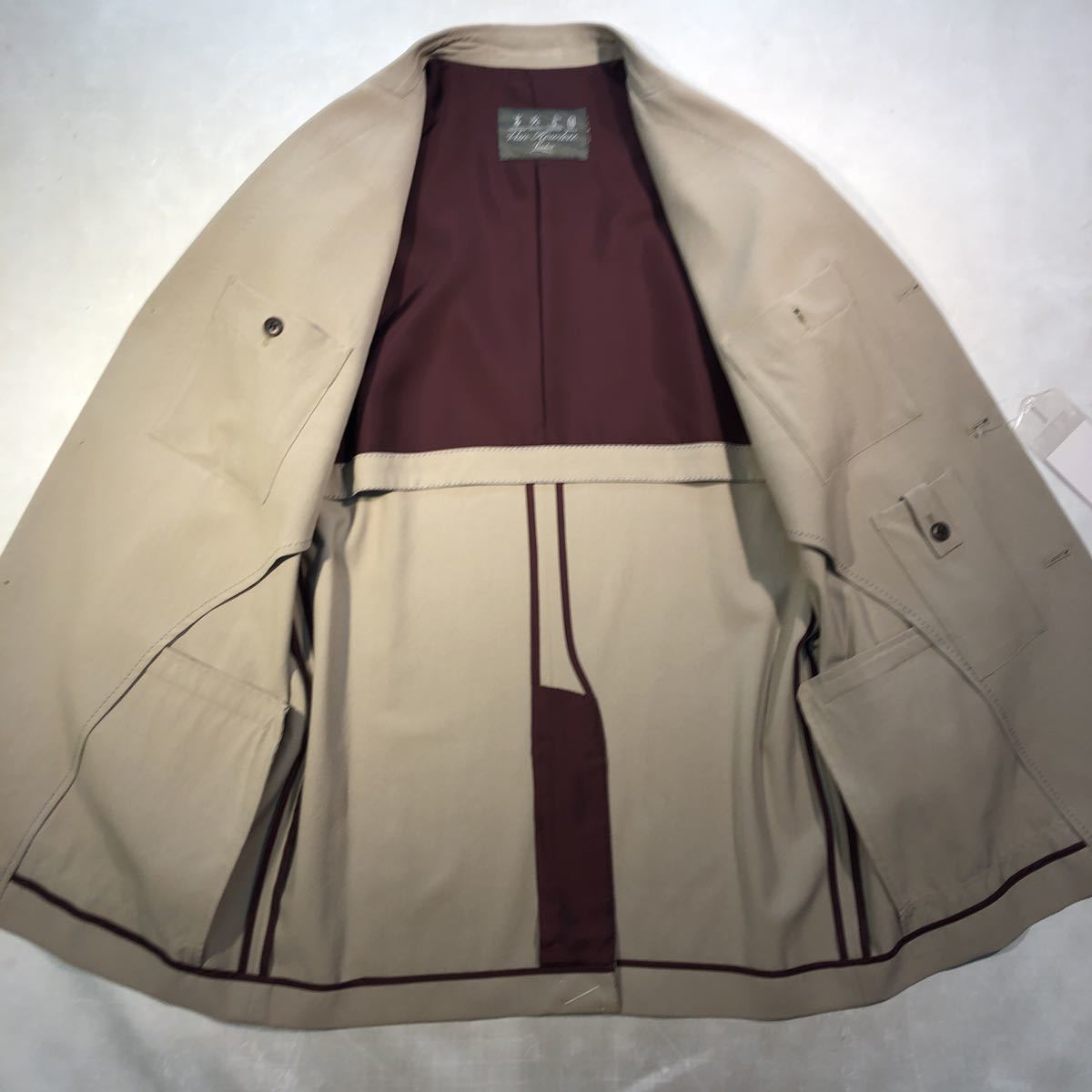 新品 希少【サイズY7 XL★限定一点】3Bシングルスーツ クリーム系 背抜き センターベンツ ノータック 背広 セットアップ リクルートスーツ_画像4