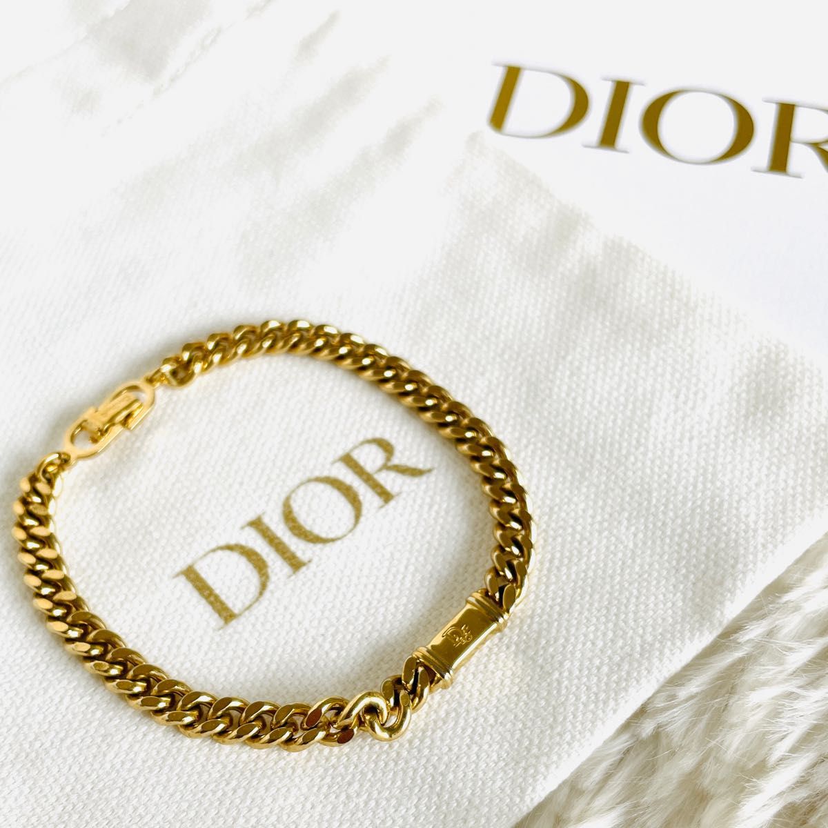 極美品】Dior ブレスレット ゴールド CDロゴ-