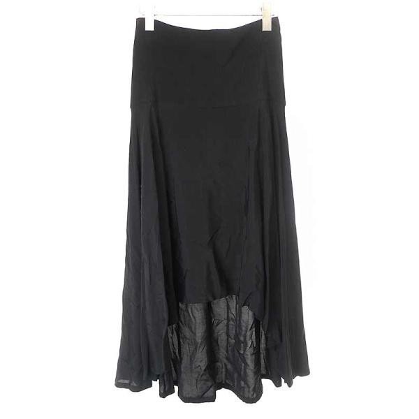 Yohji Yamamoto FEMME ヨウジヤマモトファム 04SS レーヨンロングスカート ブラック サイズ:1 レディース ITF1ZJPJTLNK_画像1