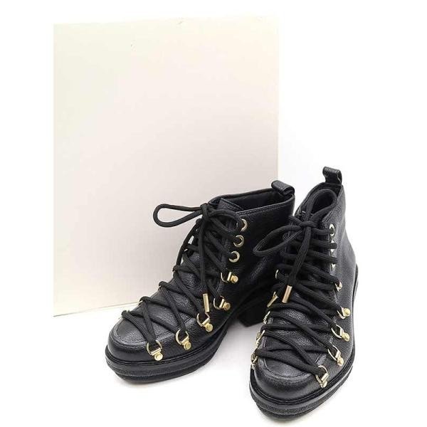 3.1 Phillip Lim スリーワンフィリップリム MALLORY SHORT BOOT レースアップレザーブーツ ブラック サイズ:36 レディース ITGE2RB4YBGC_画像1