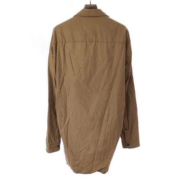 Maison MIHARA YASUHIRO メゾン ミハラヤスヒロ 21SS MILITARY SHIRT リメイクオーバーサイズミリタリーシャツ ブラウン サイズ:44 メンズ_画像2