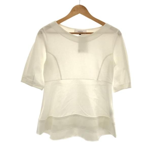 LE CIEL BLEU ルシェルブルー Boat Neck Peplum ボートネックペプラムプルオーバー ホワイト サイズ:36 レディース ITV5UAN2FKXW_画像1