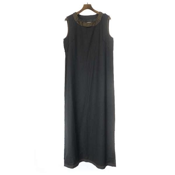 Maison Martin Margiela メゾン マルタン マルジェラ 1999AW ウールノースリーブロングドレスワンピース グレー サイズ:44 ITXLNON9EI1G